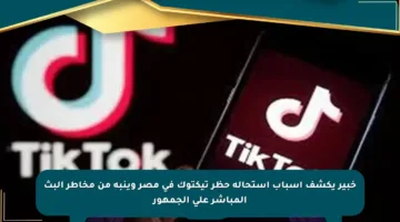 خبير يكشف أسباب استحالة حظر تيكتوك في مصر وينبه من مخاطر البث المباشر على الجمهور
